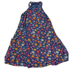 Harper Canyon Girls Blue Floral Halter Neck A-Line Dress with Pockets Size 4